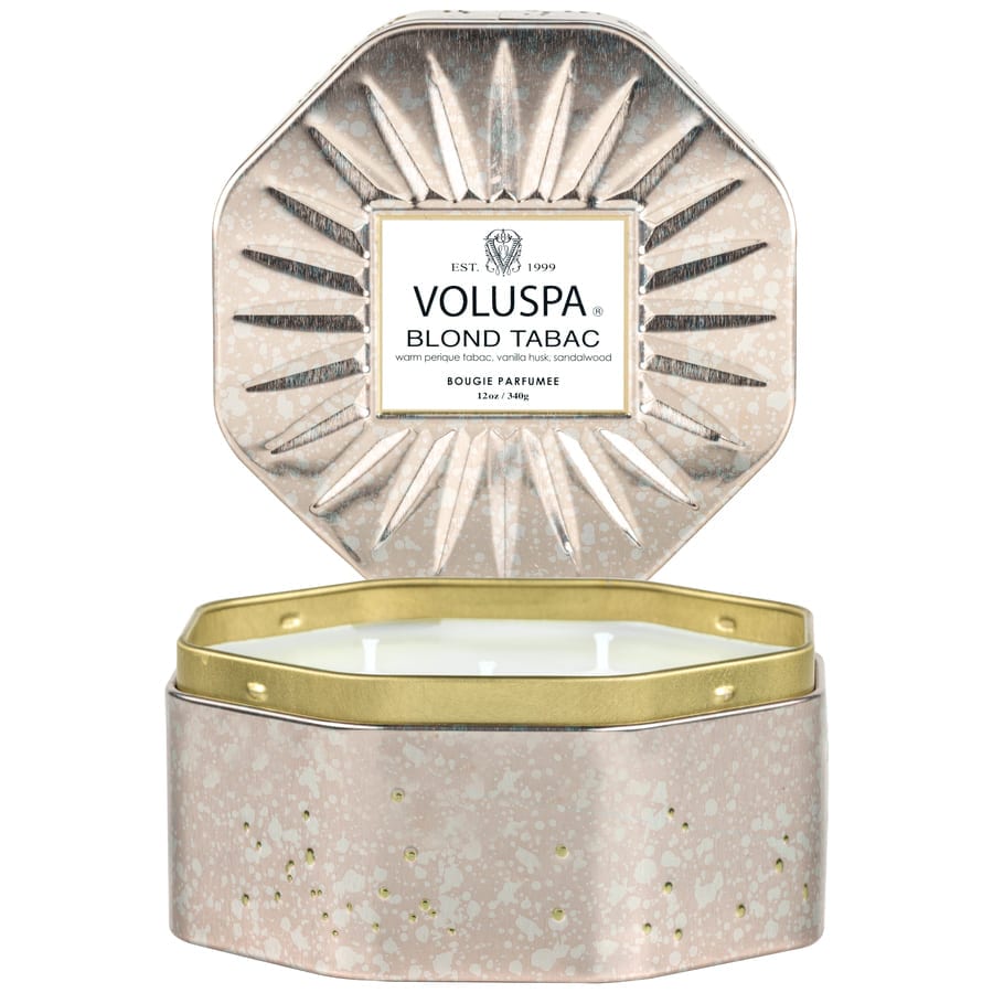 Octagon Tin Candle Blond Tabac