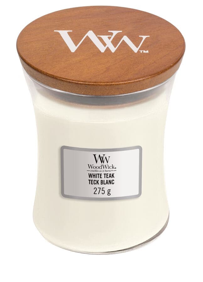Candle Jar White Teak