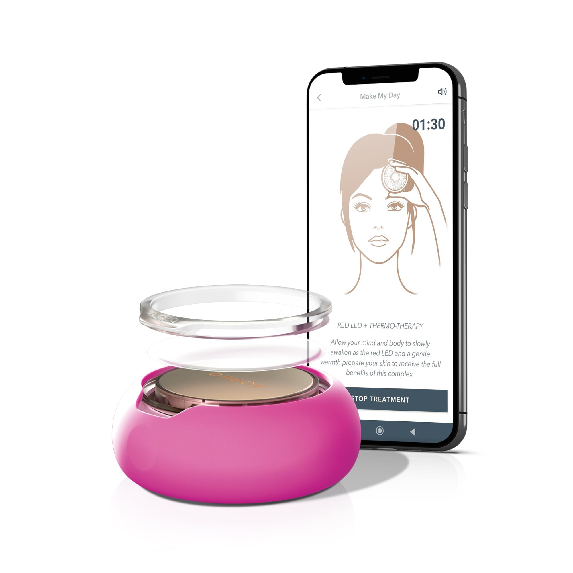 UFO 2 Mask Device Fuchsia with Heat, LED light and Cryotherapy