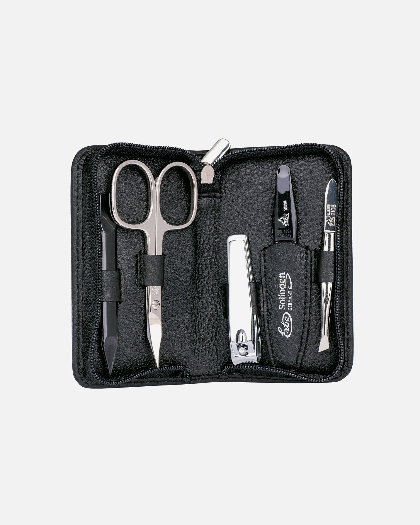 Set ingrijire unghii pentru Unisex ERBE Set de manichiură cu fermoar, negru, 5 piese