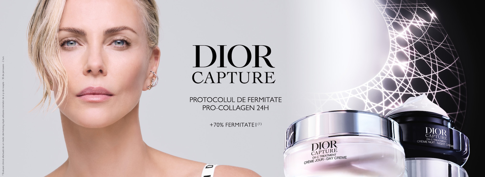 Descoperă Dior Capture, protocolul de fermitate Pro-Collagen 24H, pentru o piele cu până la +70% mai fermă, cu cremele de zi și de noapte OX-C Treatment.