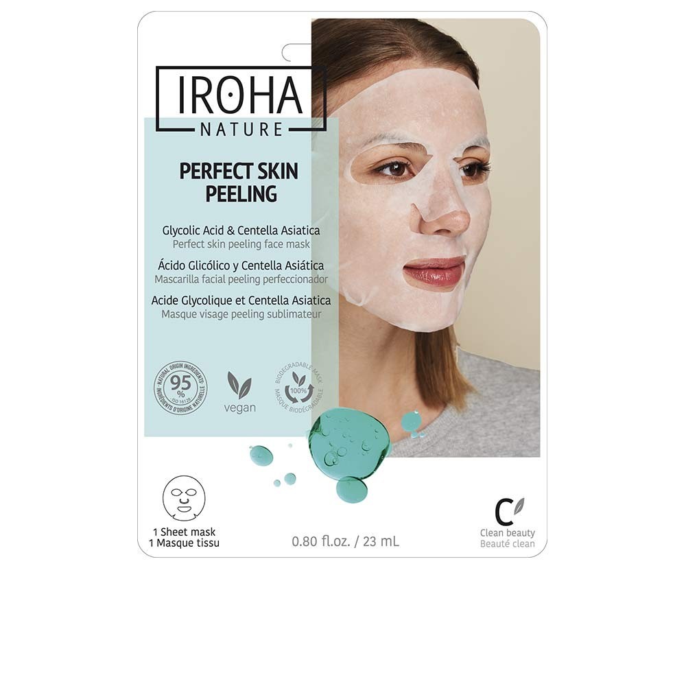 Masca tip folie pentru Iroha Tissue Face Mask Perfect Skin Peeling-Glycolic Acid & Centella Asiatica 18 ml