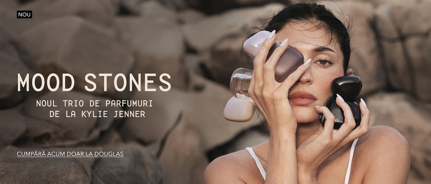 Descoperă "Mood Stones", noul trio de parfumuri de la Kylie Jenner, acum disponibil exclusiv la Douglas.