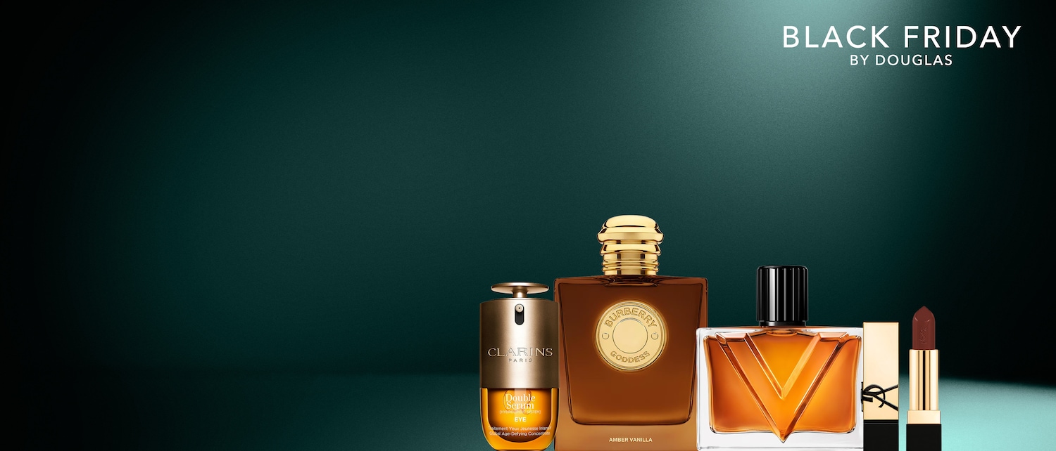 Descoperă ofertele de Black Friday by Douglas la o selecție de produse cosmetice și parfumuri de lux, cum ar fi serul Clarins, parfumul Burberry Goddess și rujul Yves Saint Laurent, și cumpără acum produsele tale preferate.
