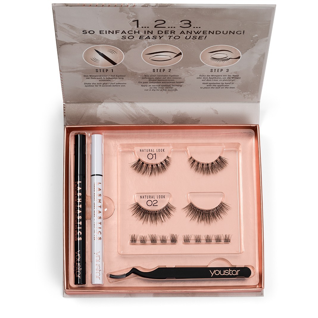 Gene false pentru youstar Lashtastics 3D Eyelash Set Natural Look 1 buc.