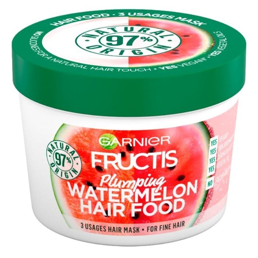 Masca pentru par pentru Garnier Fructis Hair Food Masca Revitalizanta Pepene Verde 390 ml