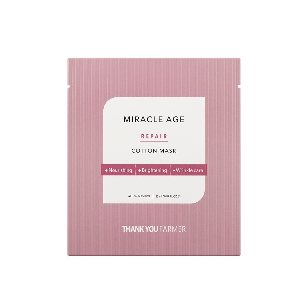 Masca tip folie pentru Thank you Farmer Miracle Age Repair Cotton Mask 25 ml
