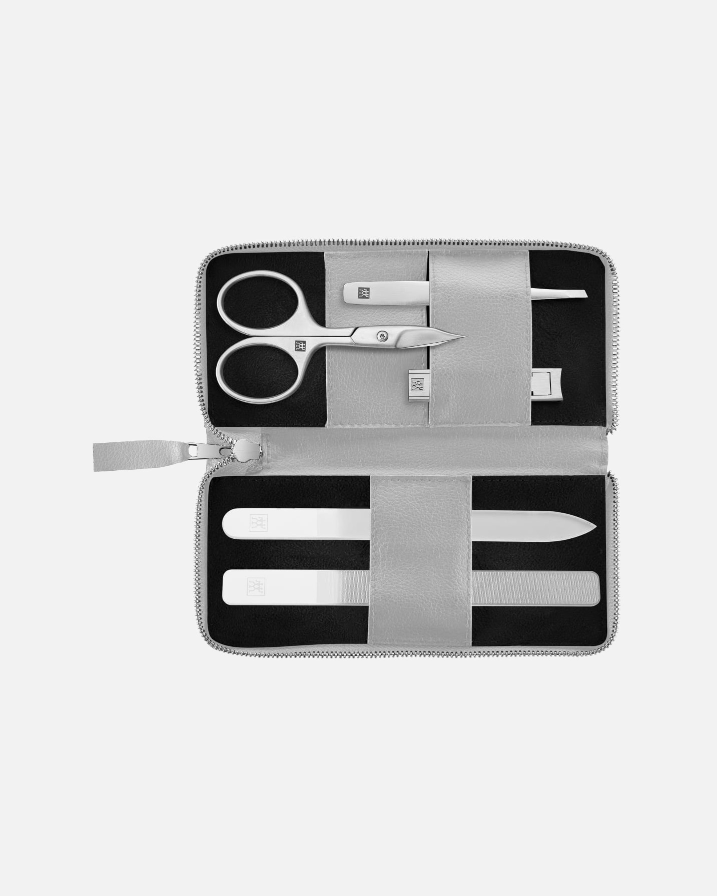 Set ingrijire unghii pentru Unisex Premium Manicure Set 5pcs. Vegan Leather, Grey 1 bucată