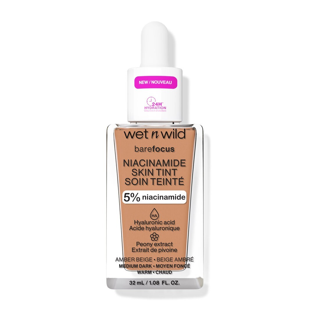 Fond de ten pentru wet n wild Niacinamide Bare Focus Foundation Amber Beige