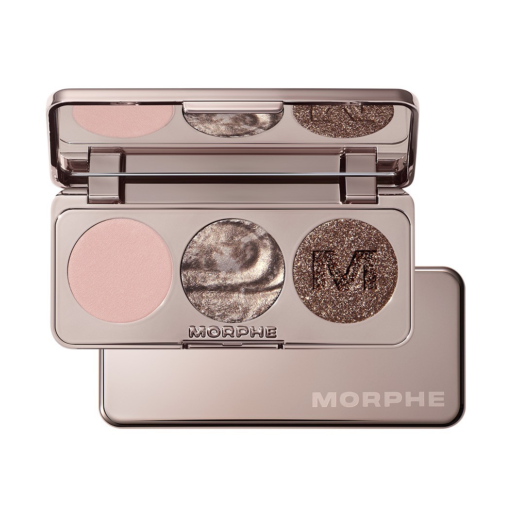 Fard de pleoape pentru Morphe Eyeshadow Trio Platinum Bombshell