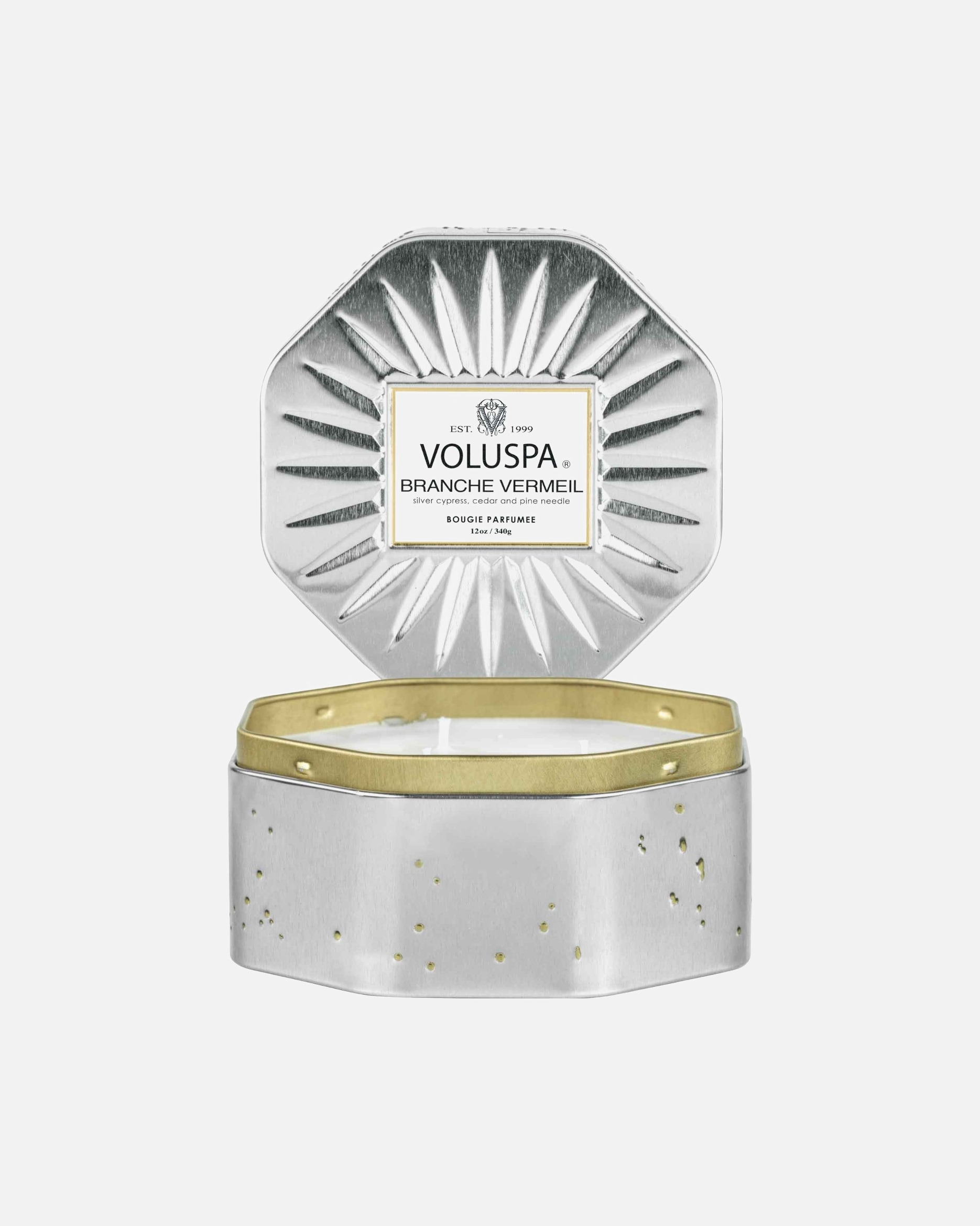 Odorizant camera pentru Unisex VOLUSPA Octagon Tin Candle Branche Vermeil 340 g
