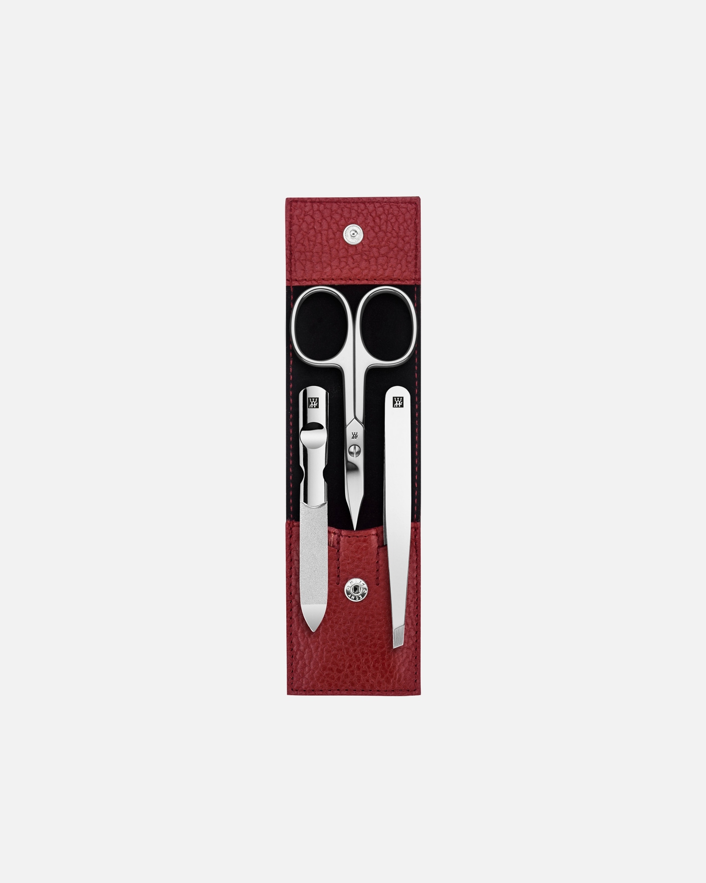Set ingrijire unghii pentru Unisex Classic Manicure Set 3pcs. Leather, Red 1 Stk.