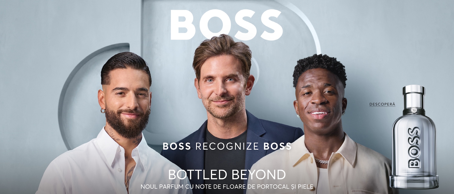 Descoperă noul parfum BOSS Bottled Beyond, cu note de floare de portocal și piele, alături de ambasadorii BOSS.