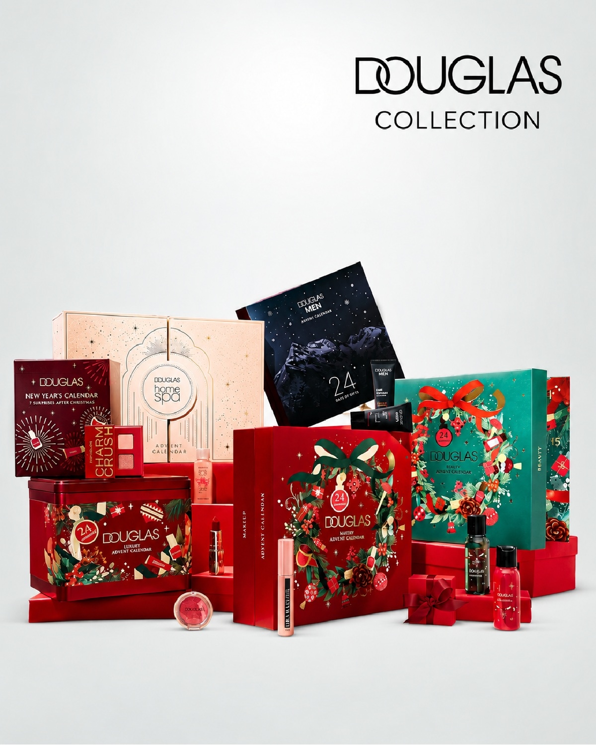 Descoperă colecția Douglas de calendare de Advent și seturi cadou, perfecte pentru a aduce bucurie în sezonul sărbătorilor, cu o varietate de produse cosmetice și de îngrijire.