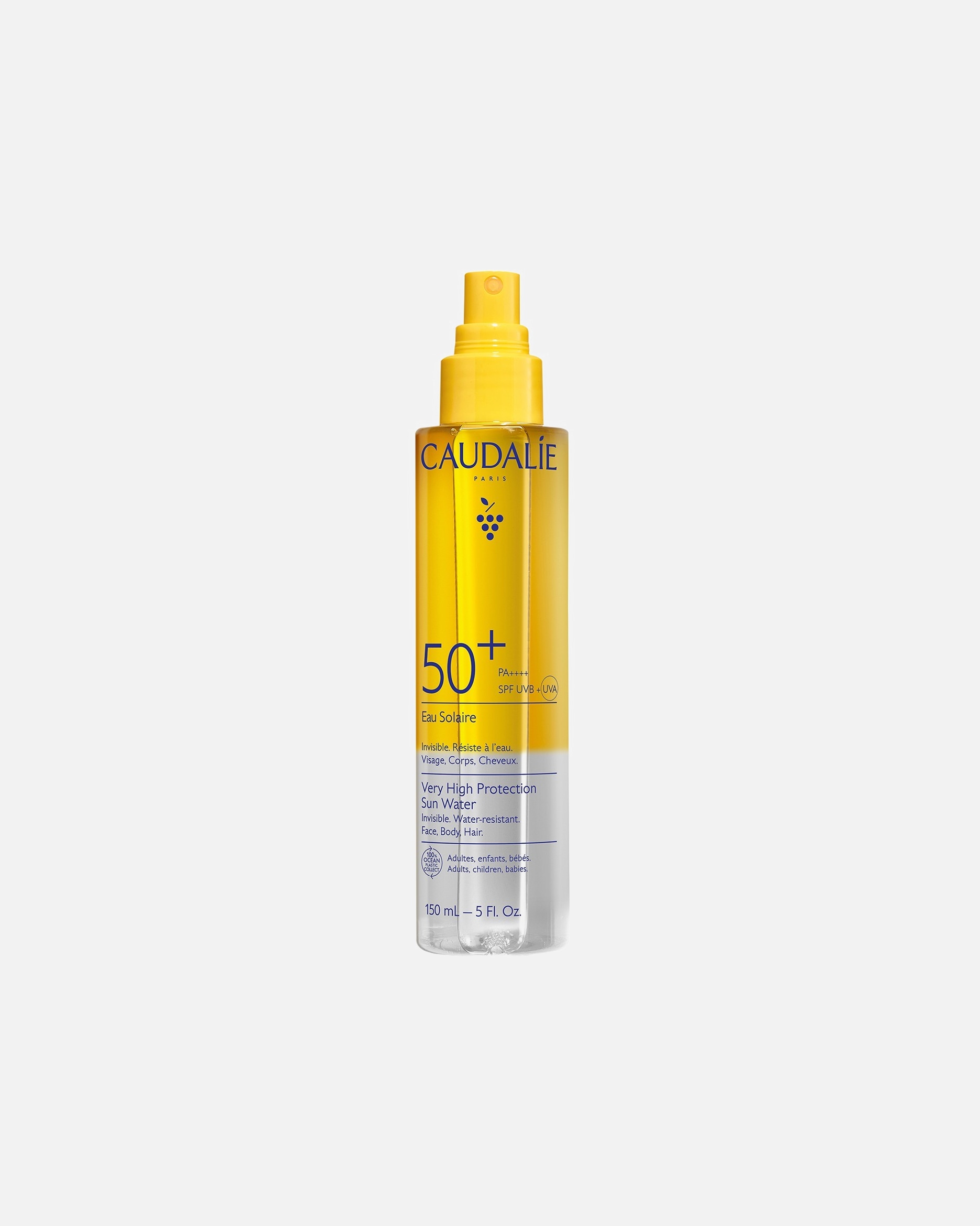 Spray solar pentru Unisex Caudalie Vinosun Protect Loțiune solară SPF50+ cu protecție foarte ridicată