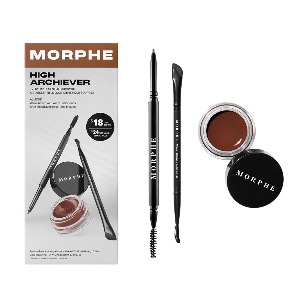 Set machiaj sprancene pentru Morphe High Archiever Everyday Essentials Brow Kit Almond