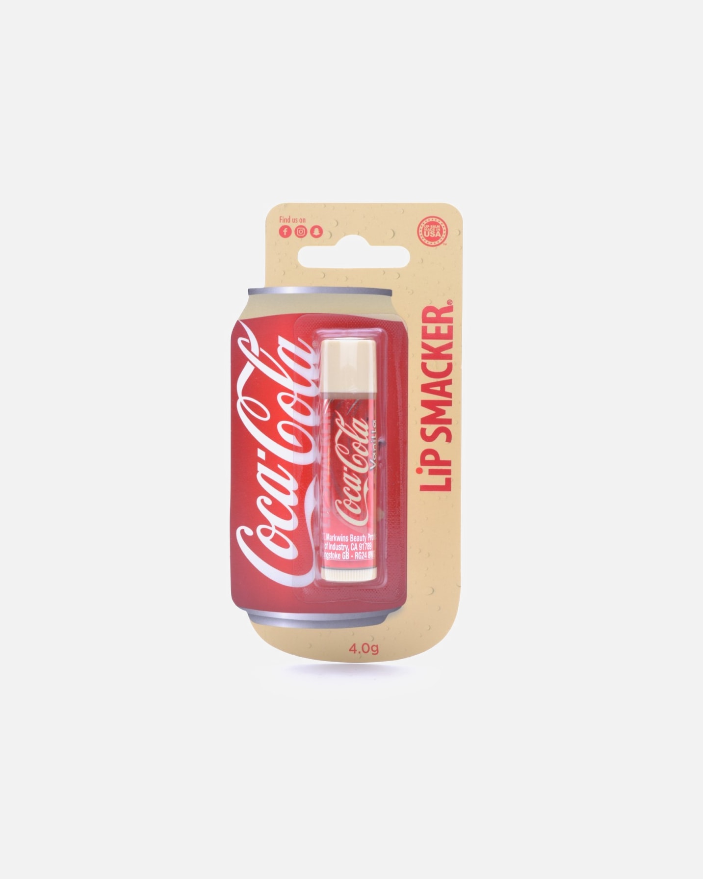 Balsam de buze pentru Unisex Lippy Pals Coca Cola Vanilla Lip Balm 4 g