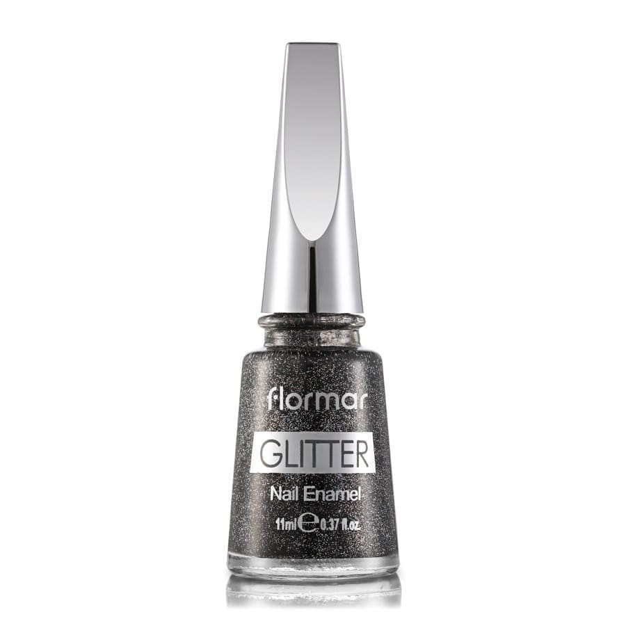 Lac de unghii pentru Flormar Nail Emanel Glitter 36 - Blackstar