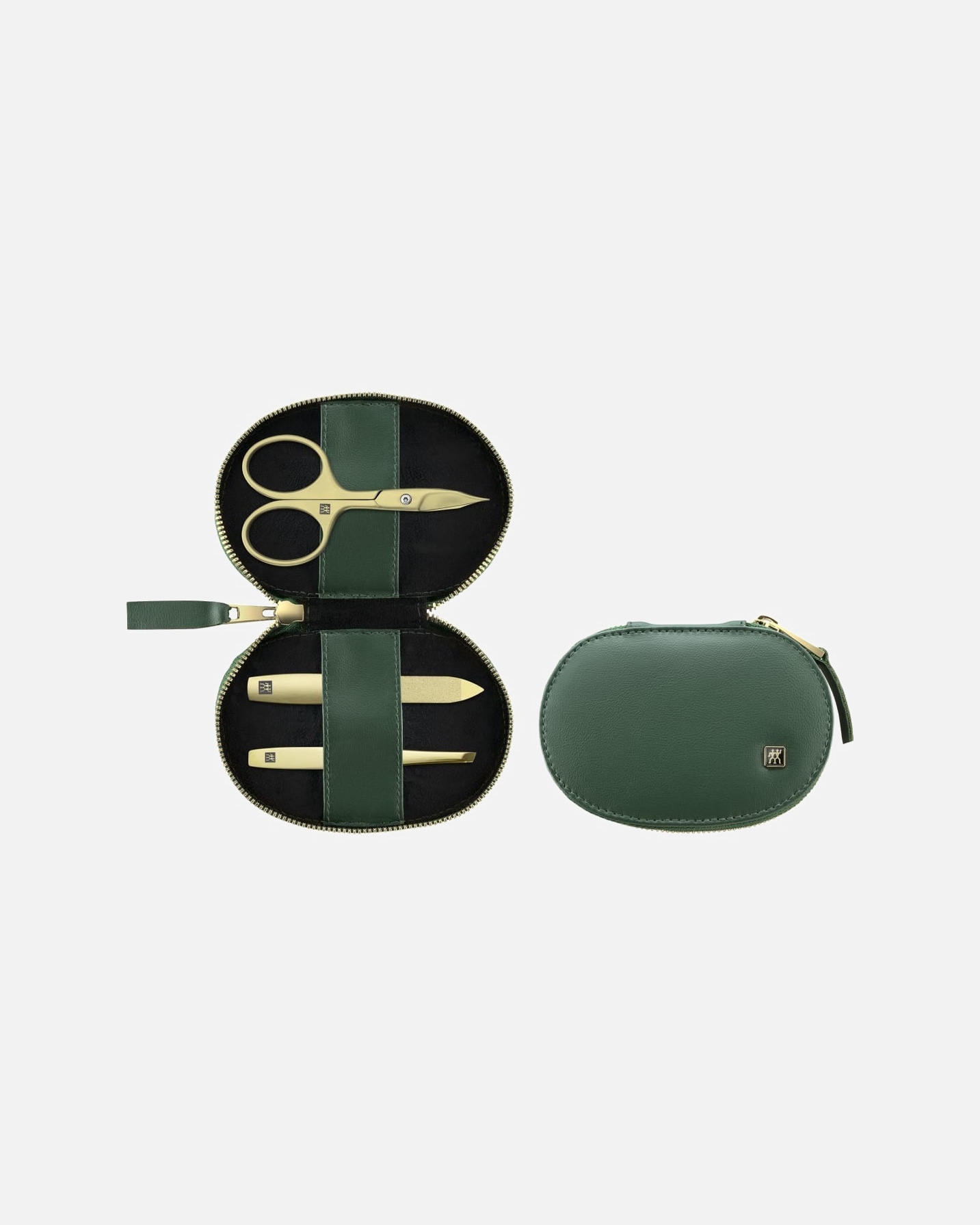Set ingrijire unghii pentru Unisex Premium Manicure Set 3pcs. Vegan Leather, Green 1 bucată
