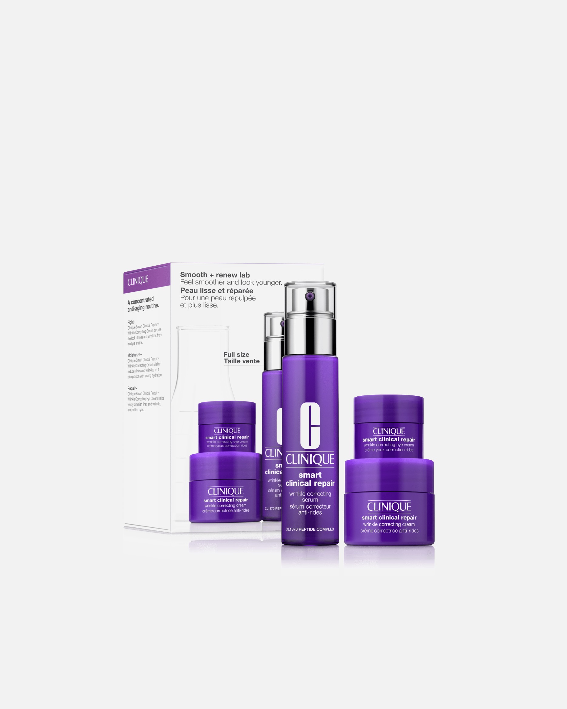 Set pentru ingrijirea faciala pentru Femei Clinique Smart Smooth + Renew Lab: Smart Clinical Repair Gift Set 1 buc.