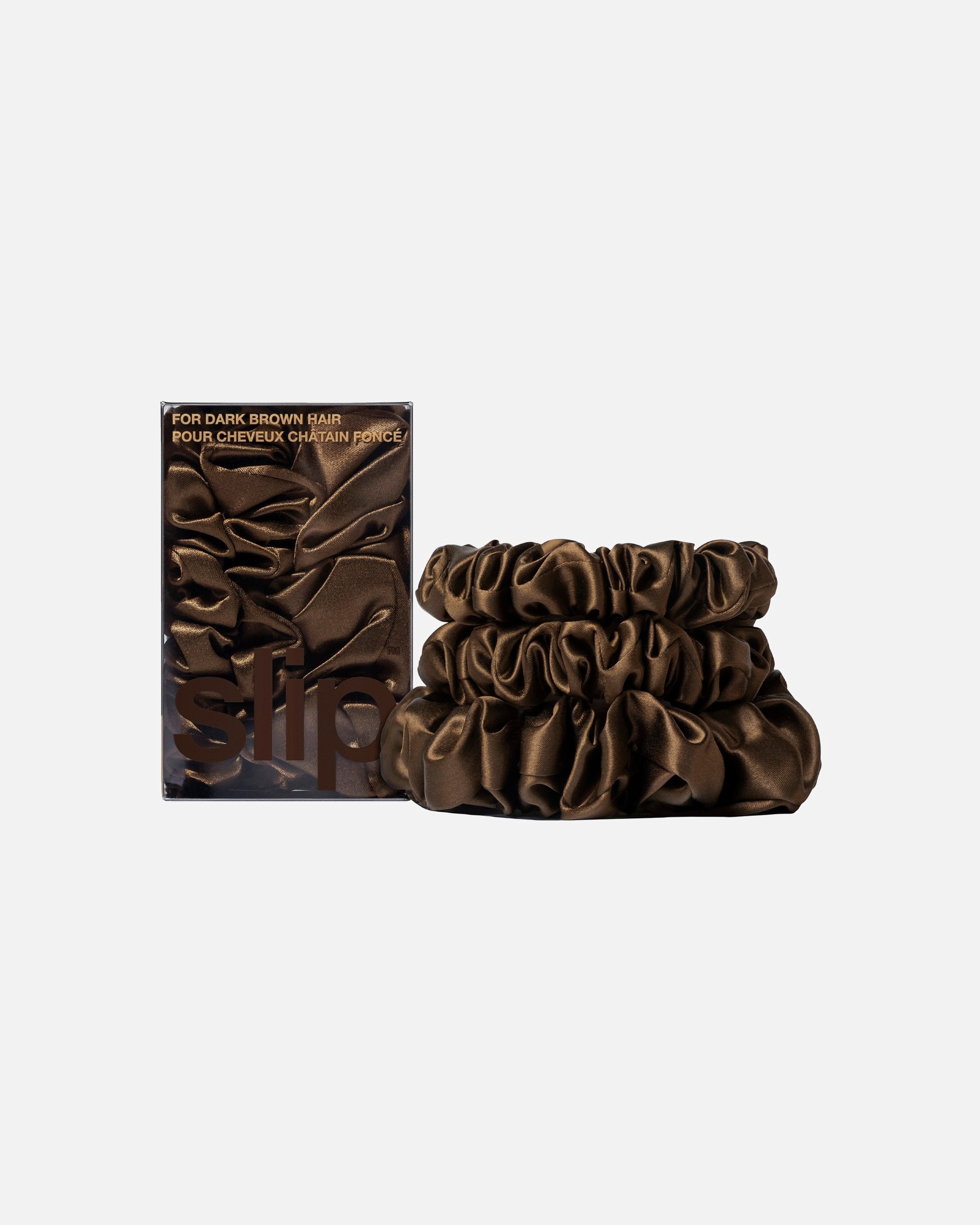 Accesorii pentru par pentru Unisex Slip pure silk back to basics assorted scrunchies - blonde DARK BROWN