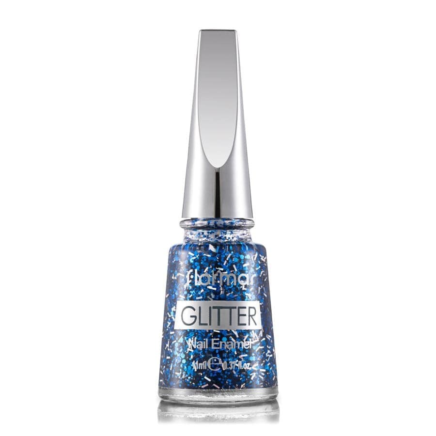 Lac de unghii pentru Flormar Nail Emanel Glitter 07 - Sapphire Shine