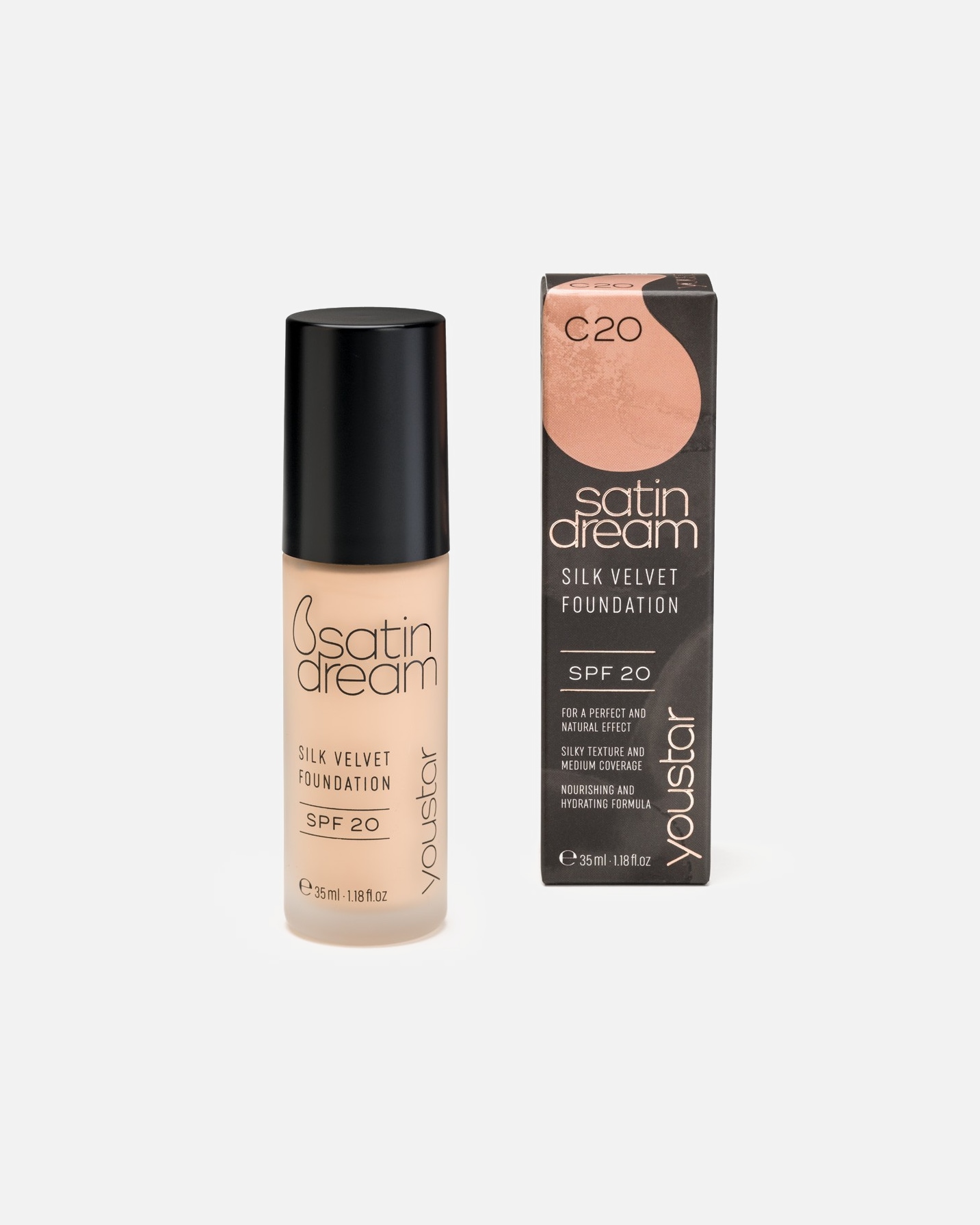 Fond de ten pentru Unisex youstar Satin Dream Silk Velvet Foundation C20