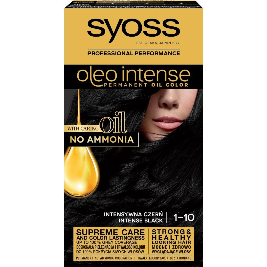 Vopsea de par pentru syoss Vopsea de Par Permanenta Oleo Intense 1-10 - Negru Intens