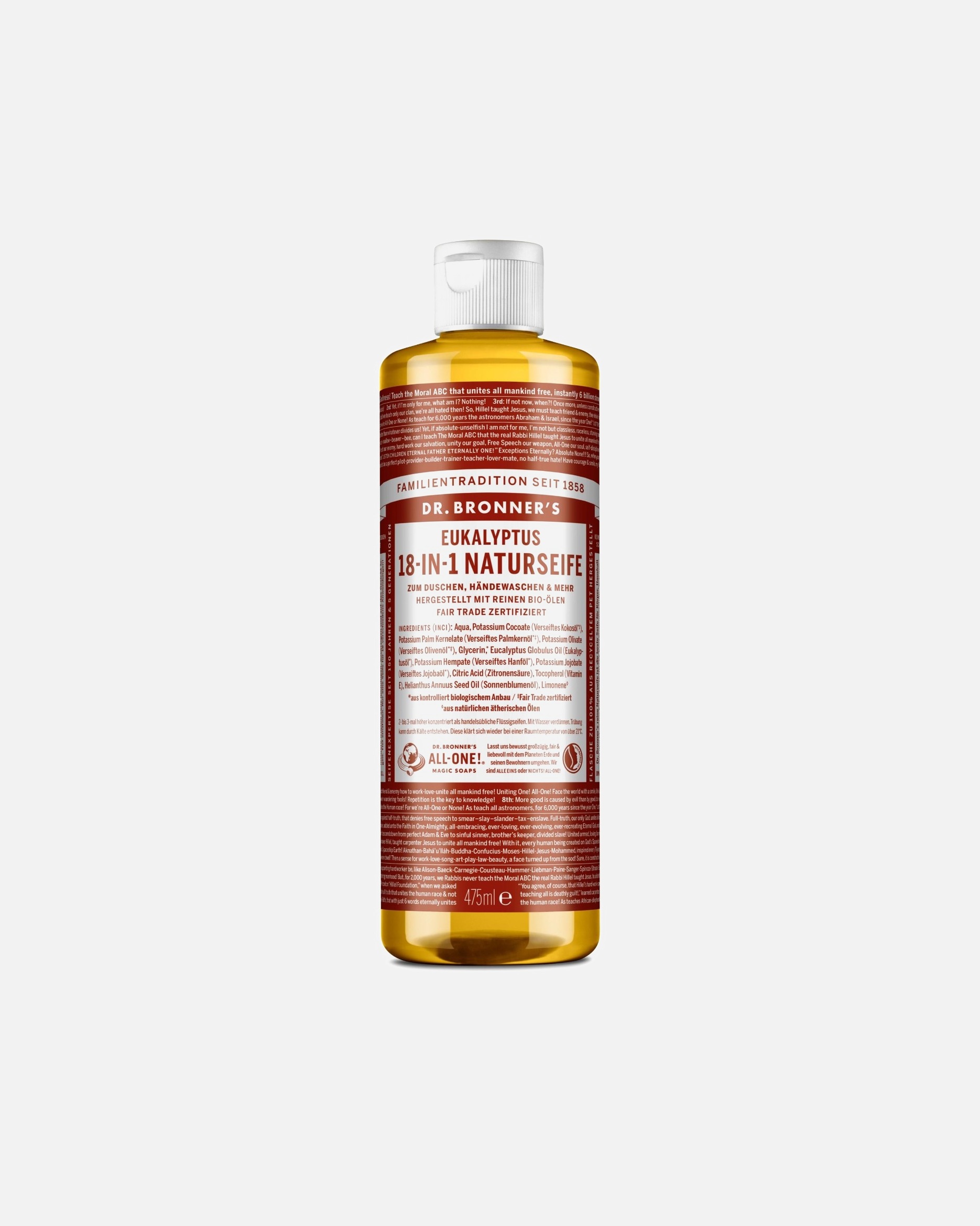 Gel de dus pentru Unisex Dr. Bronner's SĂPUN NATURAL 18-în-1 cu eucalipt 475 ml