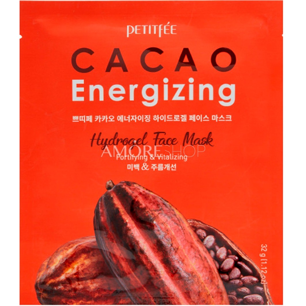 Masca hidratanta pentru Petitfee Cacao Energizing Hydrogel Face Mask 1 buc.
