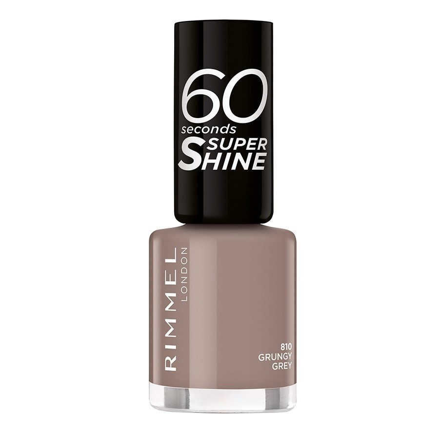 Lac de unghii pentru Rimmel London 60 Seconds Super Shine Nail 810 - Grungy Grey