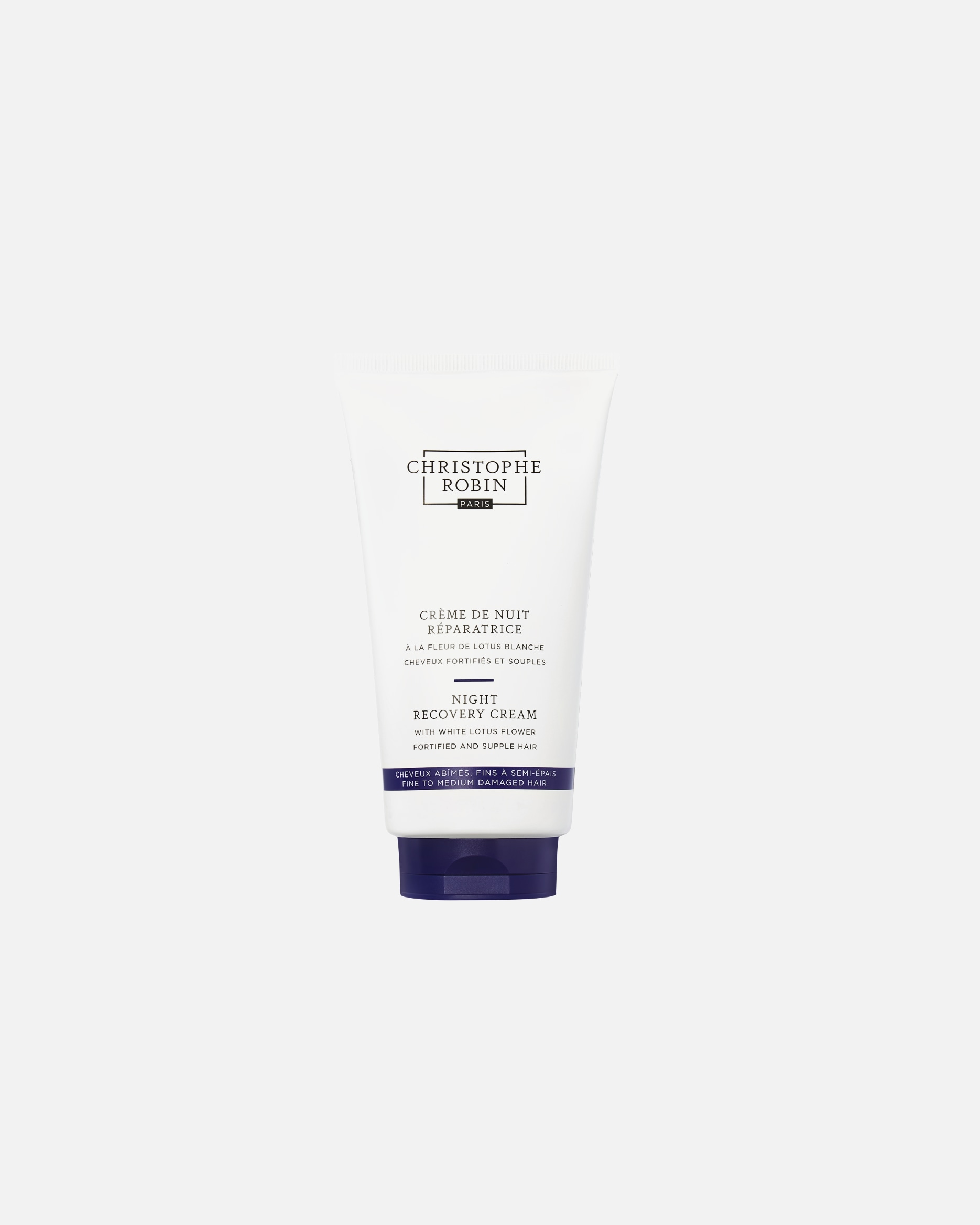 Tratament pentru par pentru Unisex Christophe Robin Night recovery cream with white lotus flower 150 ml