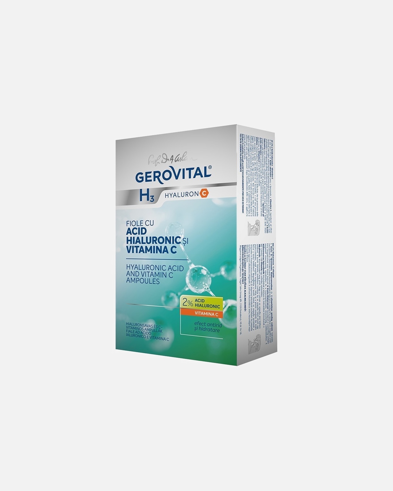 Set pentru ingrijirea faciala pentru Unisex Gerovital Default Brand Line Hyaluronic C Acid and Vitamin C Ampoules Set 1 buc.
