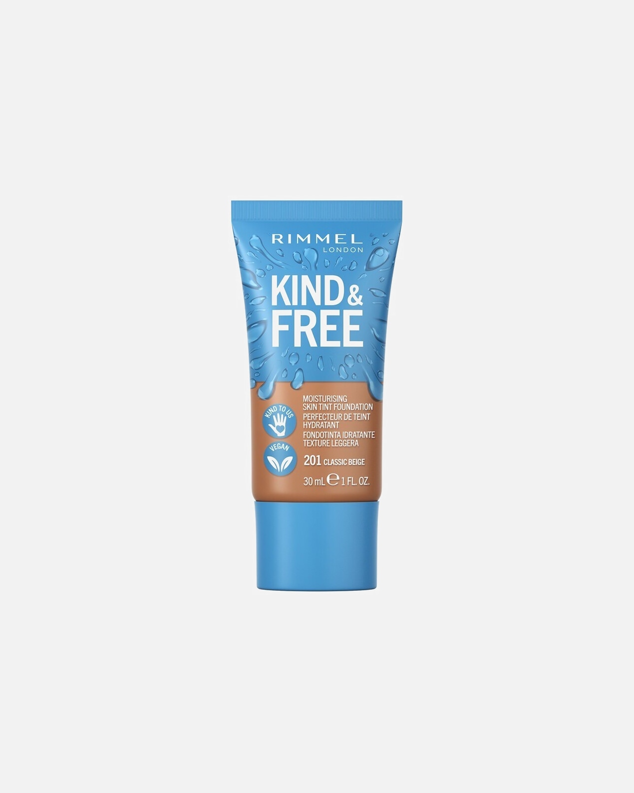 Fond de ten pentru Unisex Rimmel London Kind&Free Foundation 201 - Classic Beige