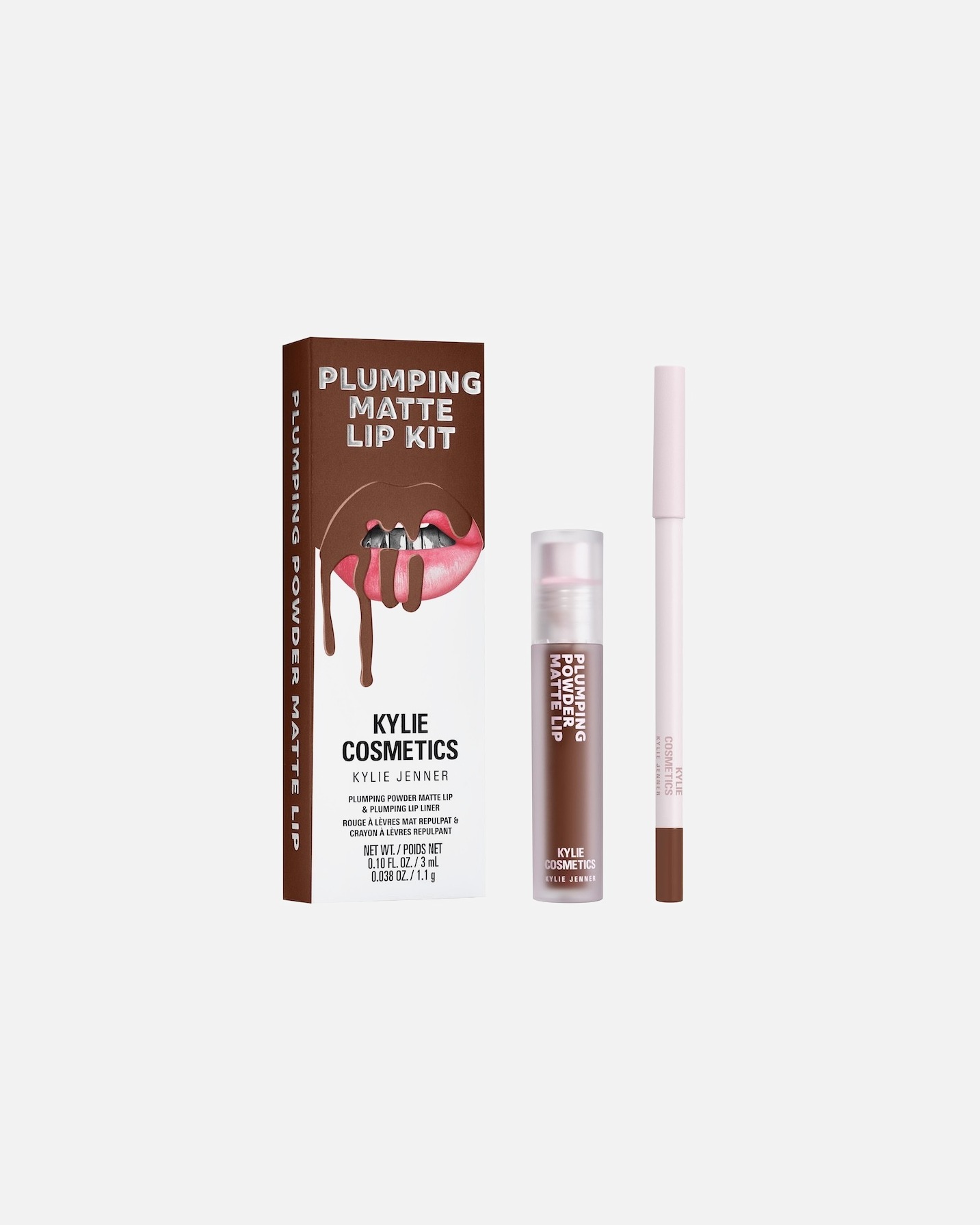 Set machiaj buze pentru Femei KYLIE COSMETICS Plumping Matte Lip Kit 603 – True Brown K
