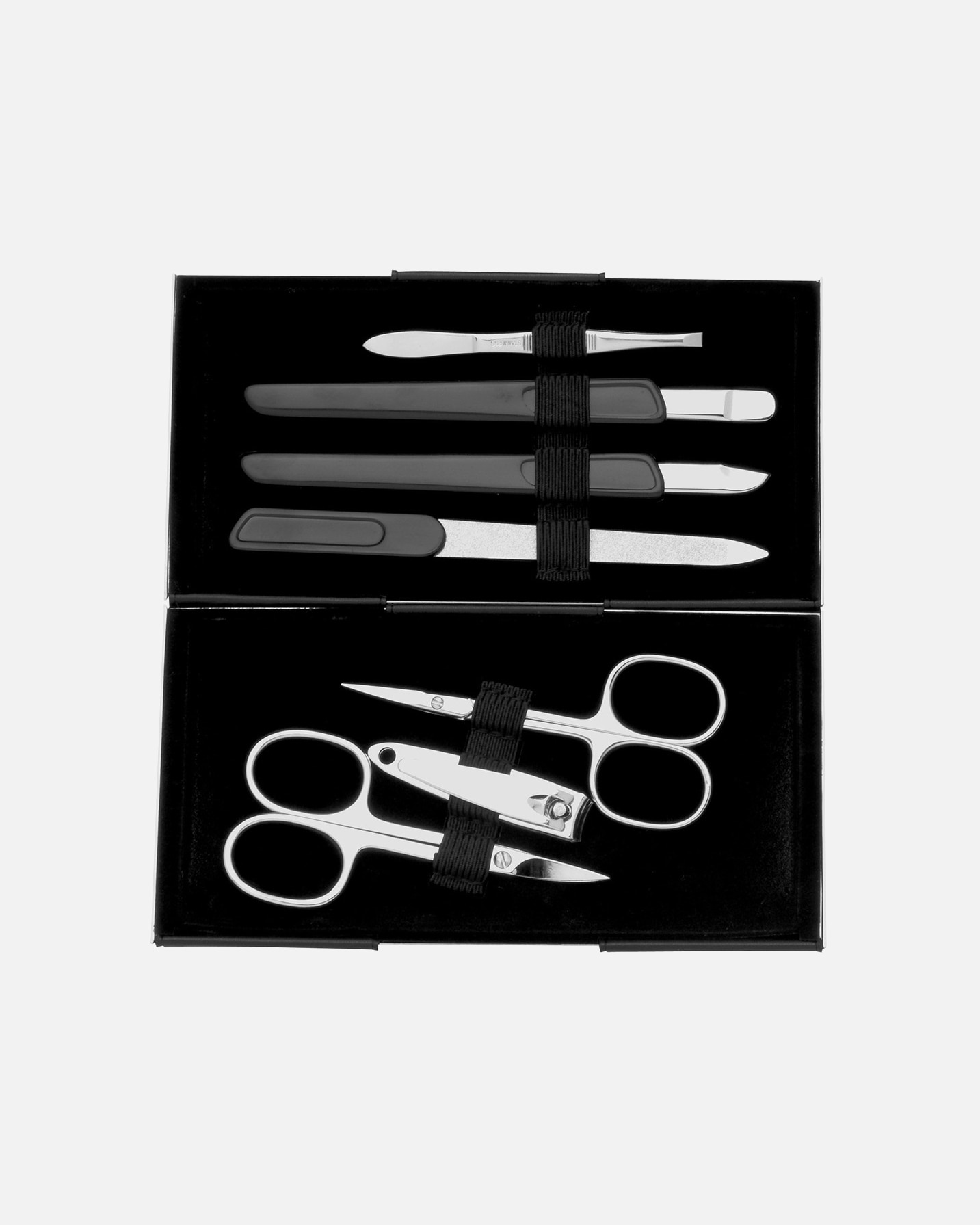 Set ingrijire unghii pentru Unisex Set de manichiură Magic Box argintiu/negru lucios