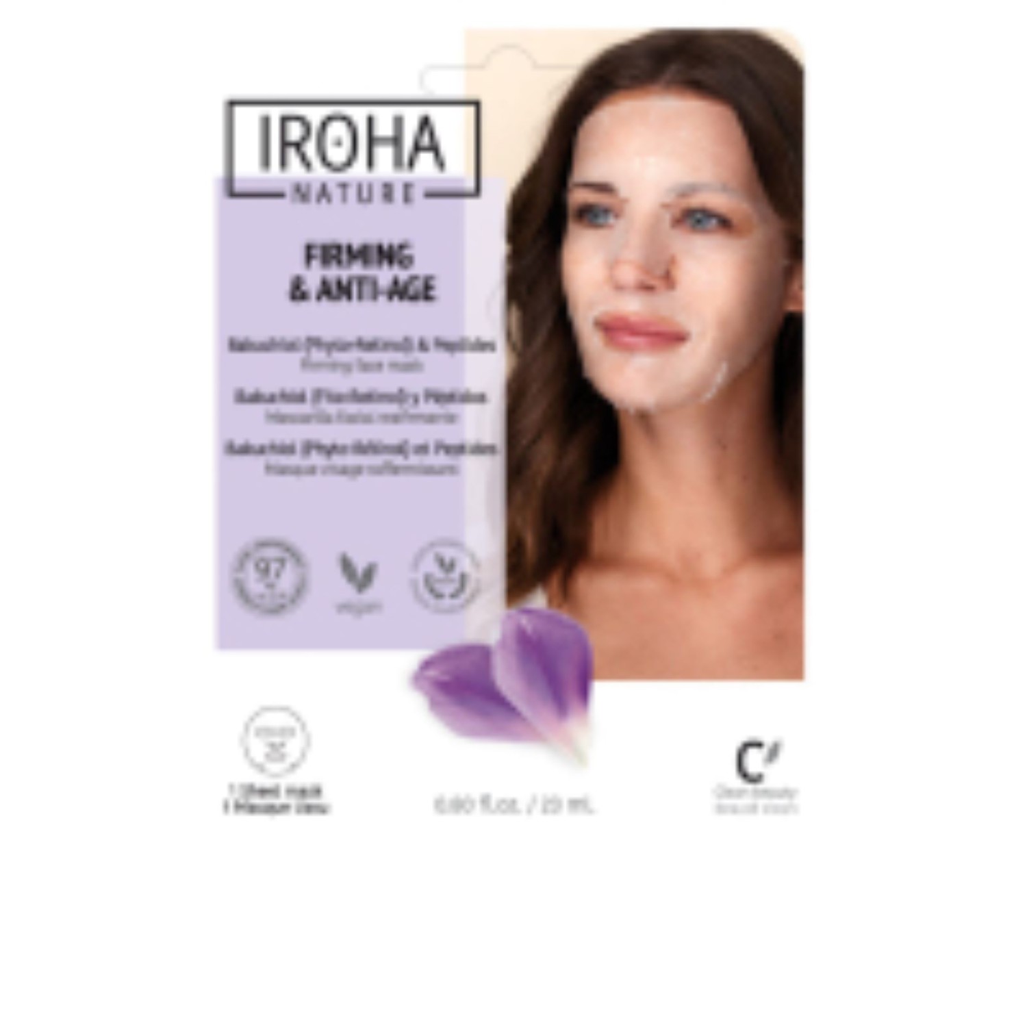 Masca anti-imbatranire pentru Iroha Tissue Face Mask Firming & Anti-age Bakuchiol and Peptides 18 ml