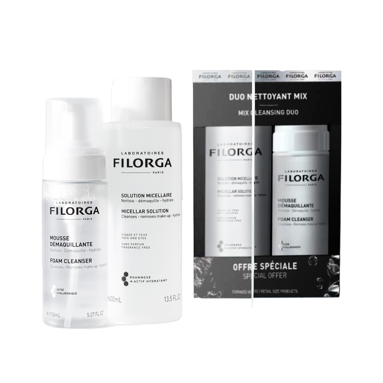 Set pentru ingrijirea faciala pentru Duo Cleansers Mousse Remover & Micellar Water Gift Set 1 buc.