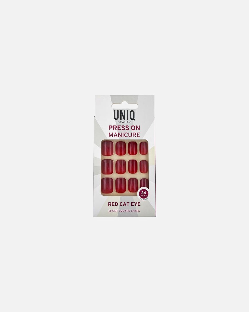 Unghii false pentru Unisex UNIQ Unghii False Scurte Pătrate Ochi de Pisică Roșii 1 bucată