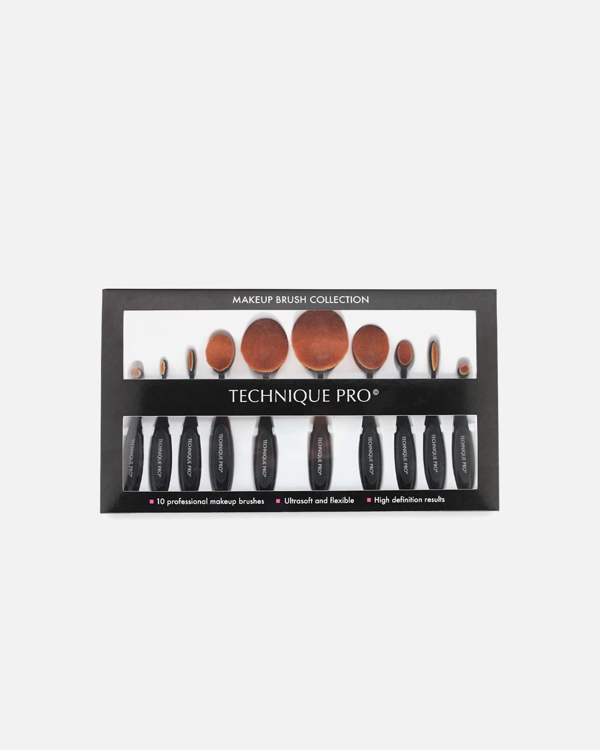 Set pensule pentru Femei Technique Pro Set 10 Pensule Ovale Profesionale Machiaj 1 bucată