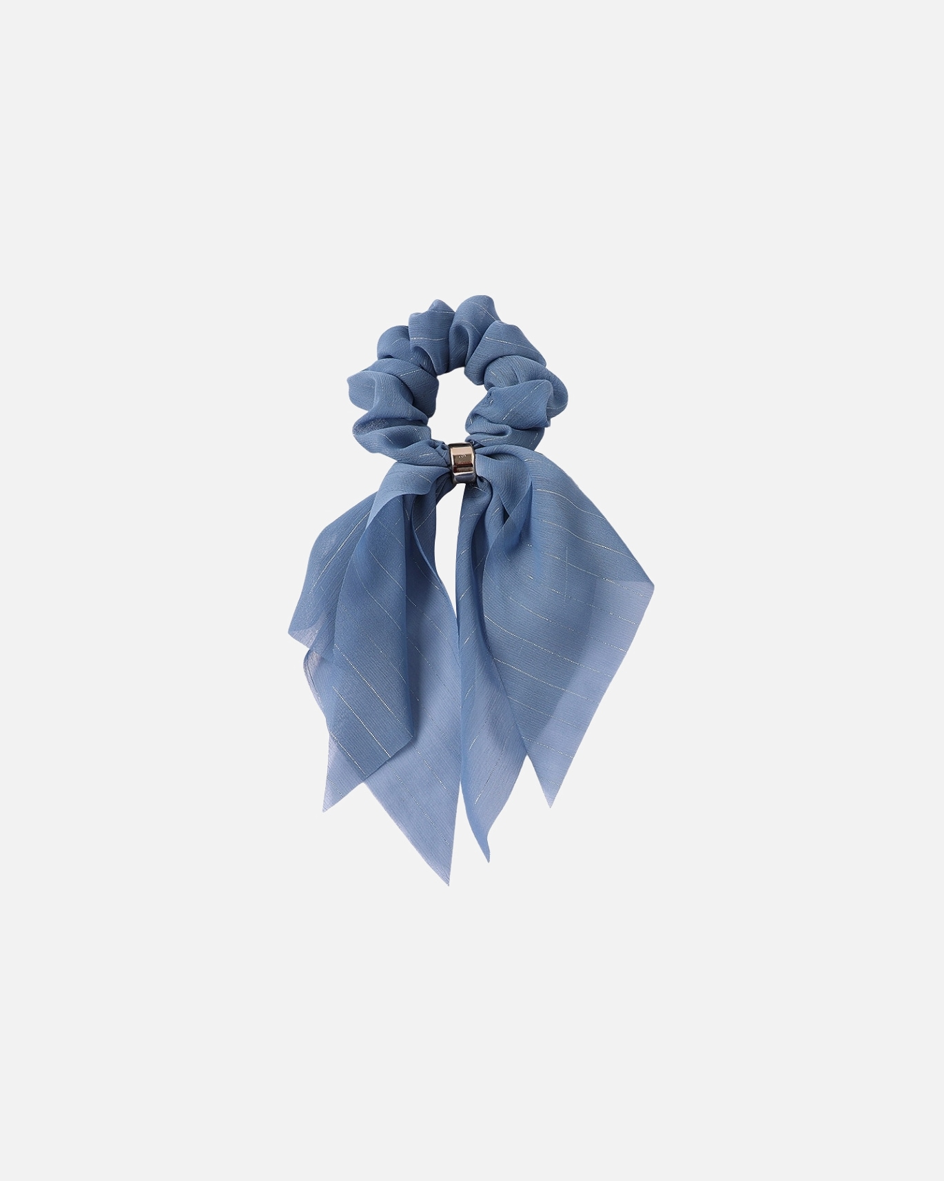Elastic pentru par pentru Femei UNIQ SOHO Vina Scrunchie cu Esarfa - Roz cu Fir Metalic Argintiu Albastru