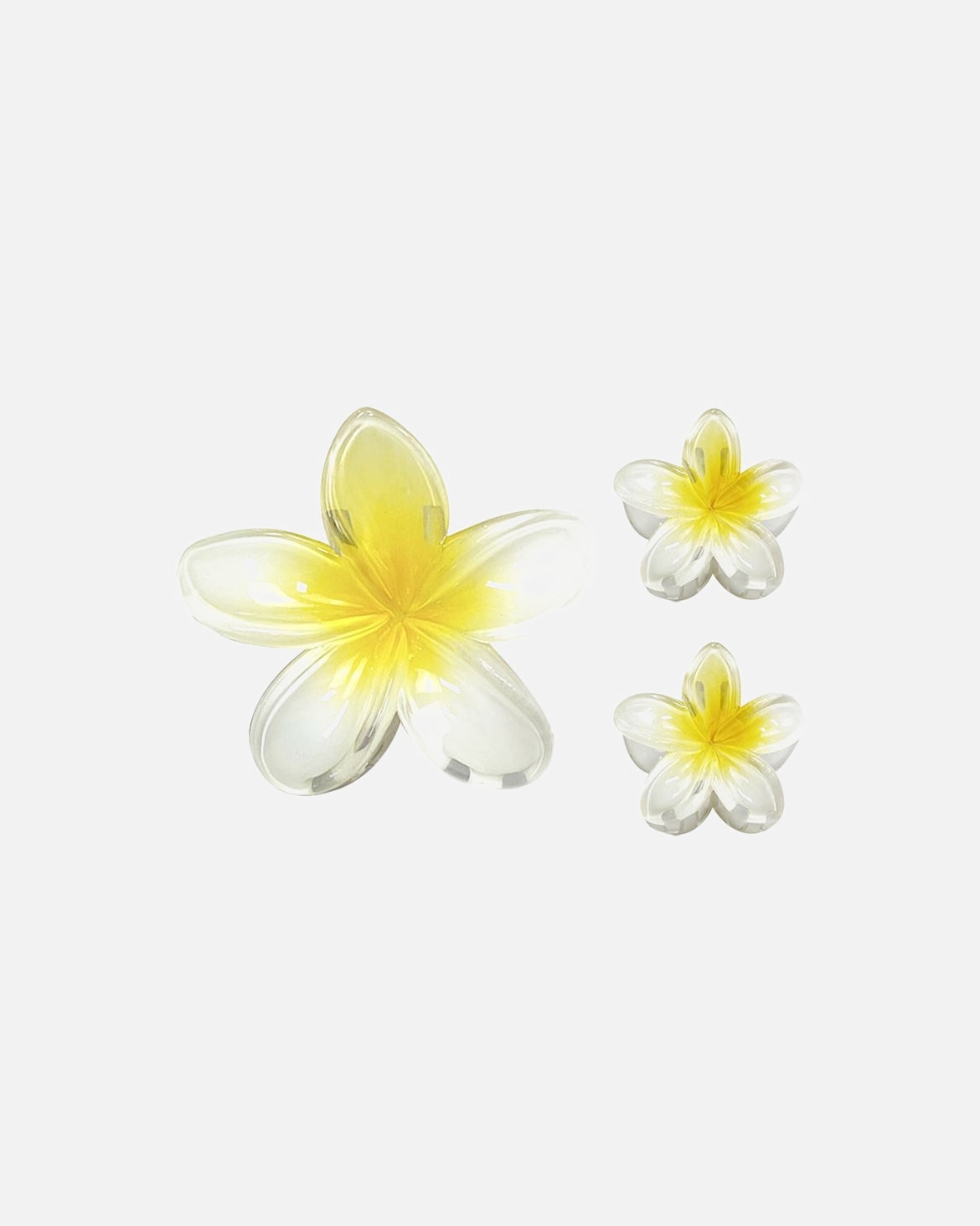 pentru Unisex SOHO Moana Trio: Agrafe de păr Plumeria galbenă