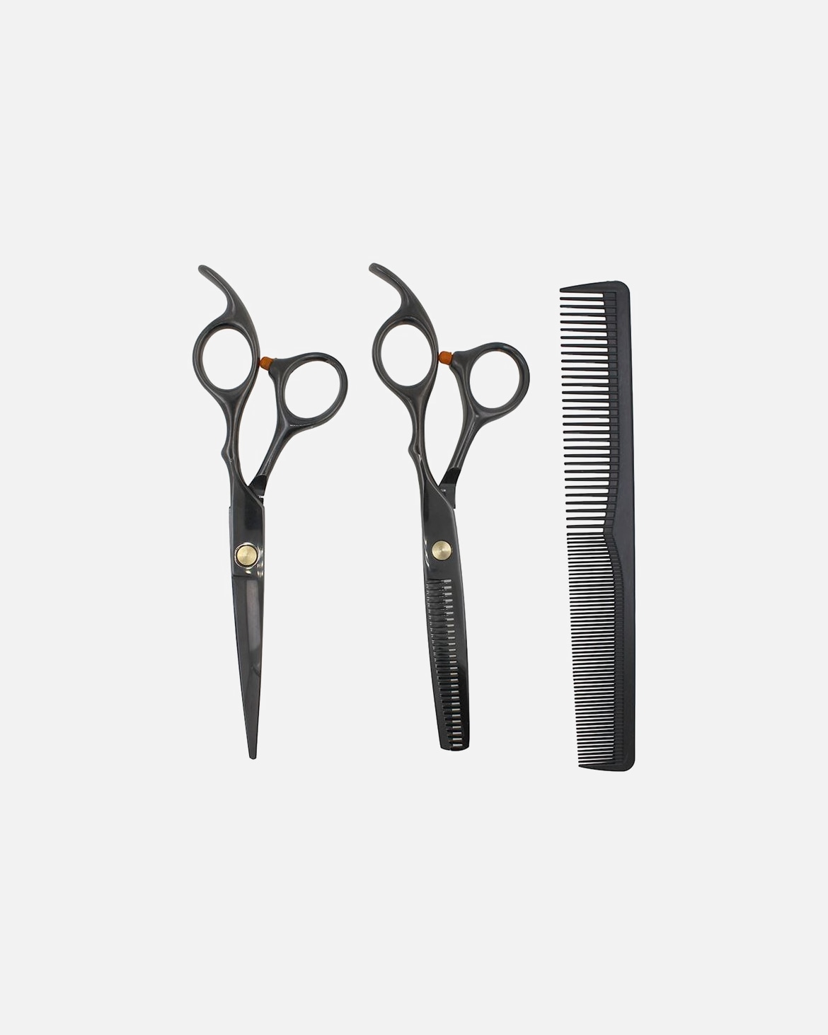 Foarfeca pentru par pentru Unisex UNIQ Set profesional foarfeci păr cu 2 foarfeci și pieptene Negru