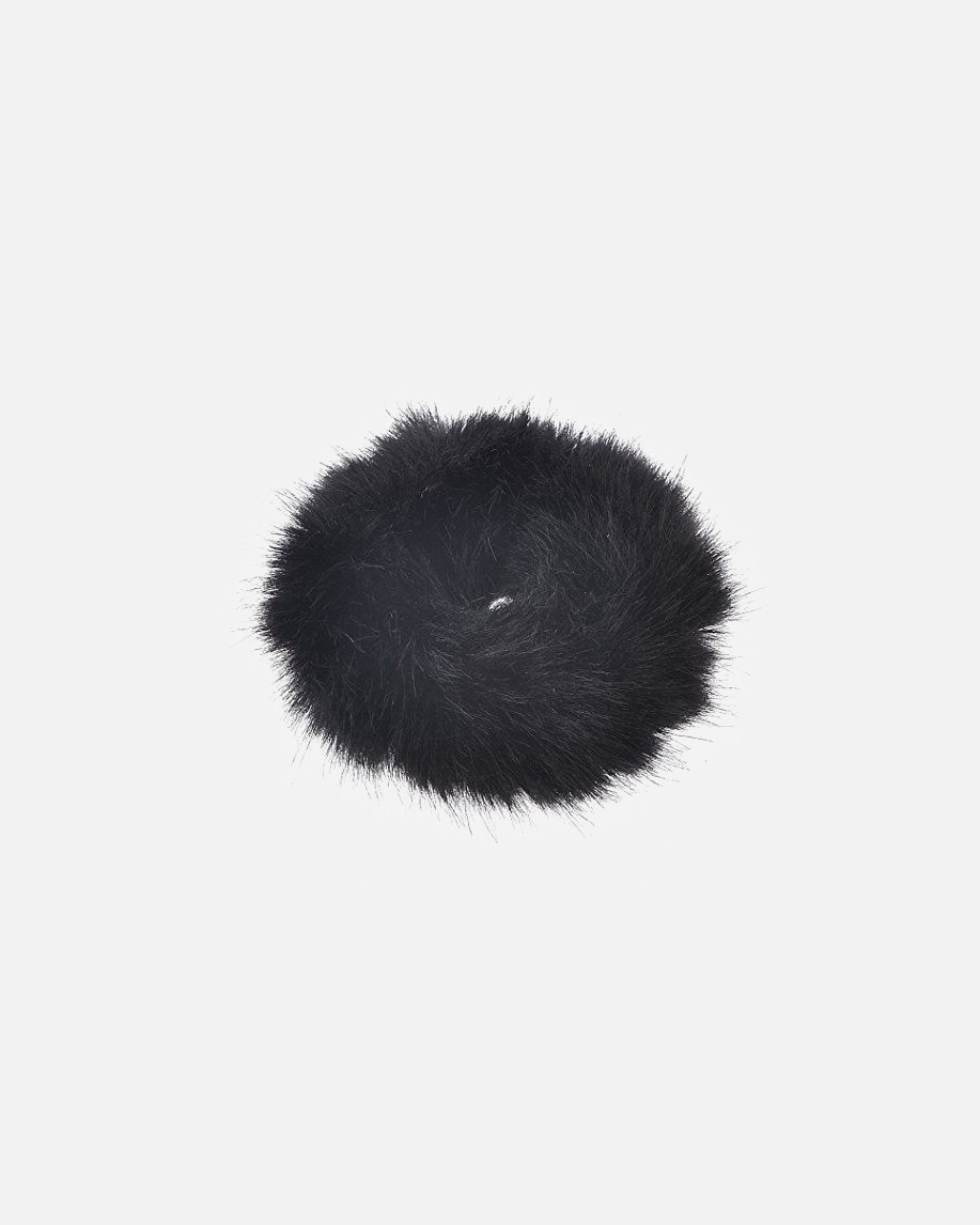 Elastic pentru par pentru Unisex Elastic de păr tip scrunchie cu aspect de blană Negru
