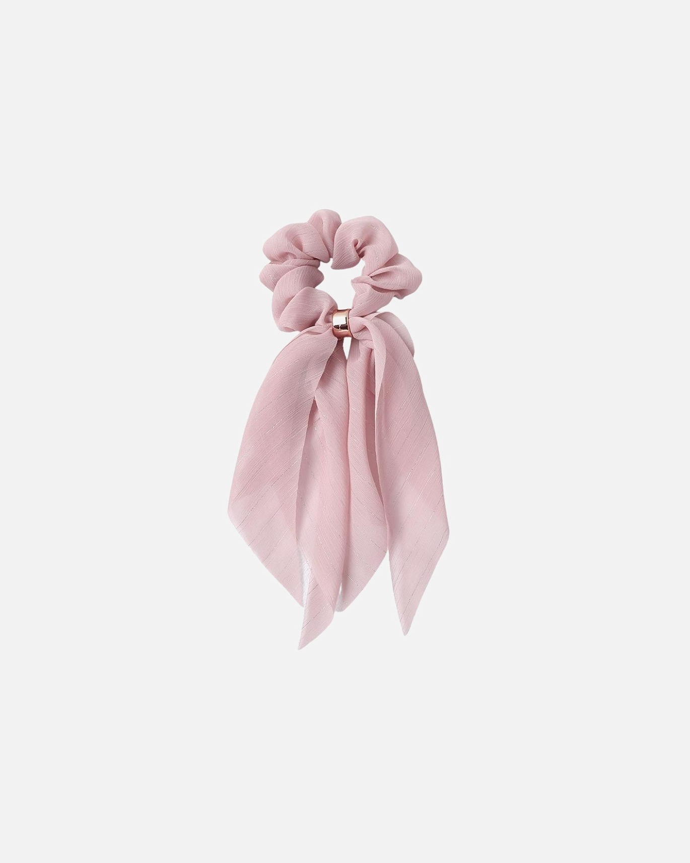 Elastic pentru par pentru Femei UNIQ SOHO Vina Scrunchie cu Esarfa - Roz cu Fir Metalic Argintiu Roz