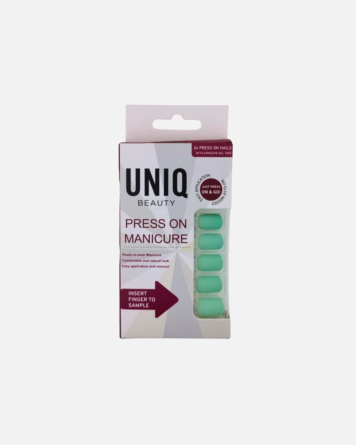 Unghii false pentru Unisex UNIQ Unghii False UNIQ Click On Press On Manicure Nails Bare Pink 24 bucati Mentă