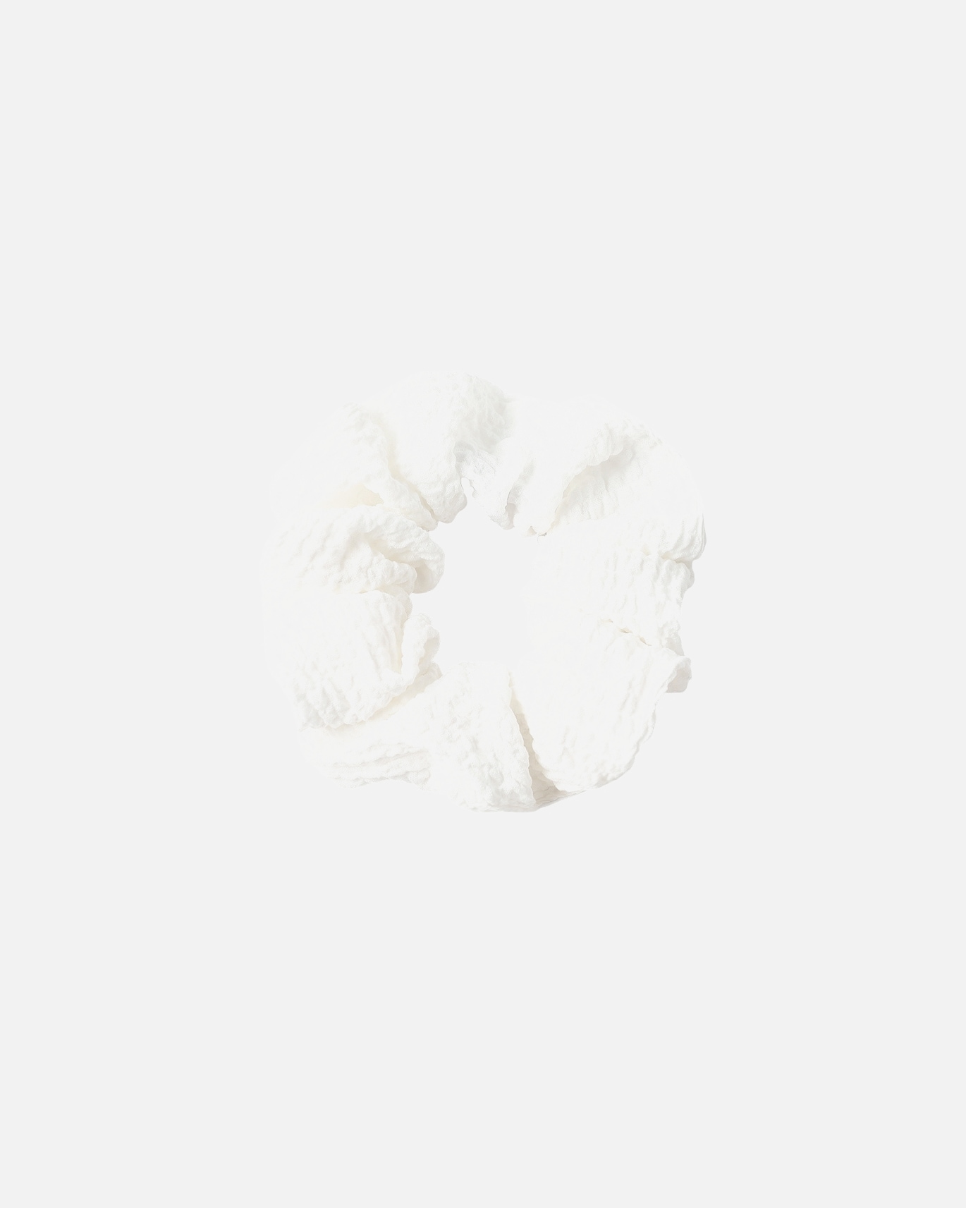 Elastic pentru par pentru Femei UNIQ SOHO Frida Scrunchie - Elastic de par roz din bumbac creponat Alb