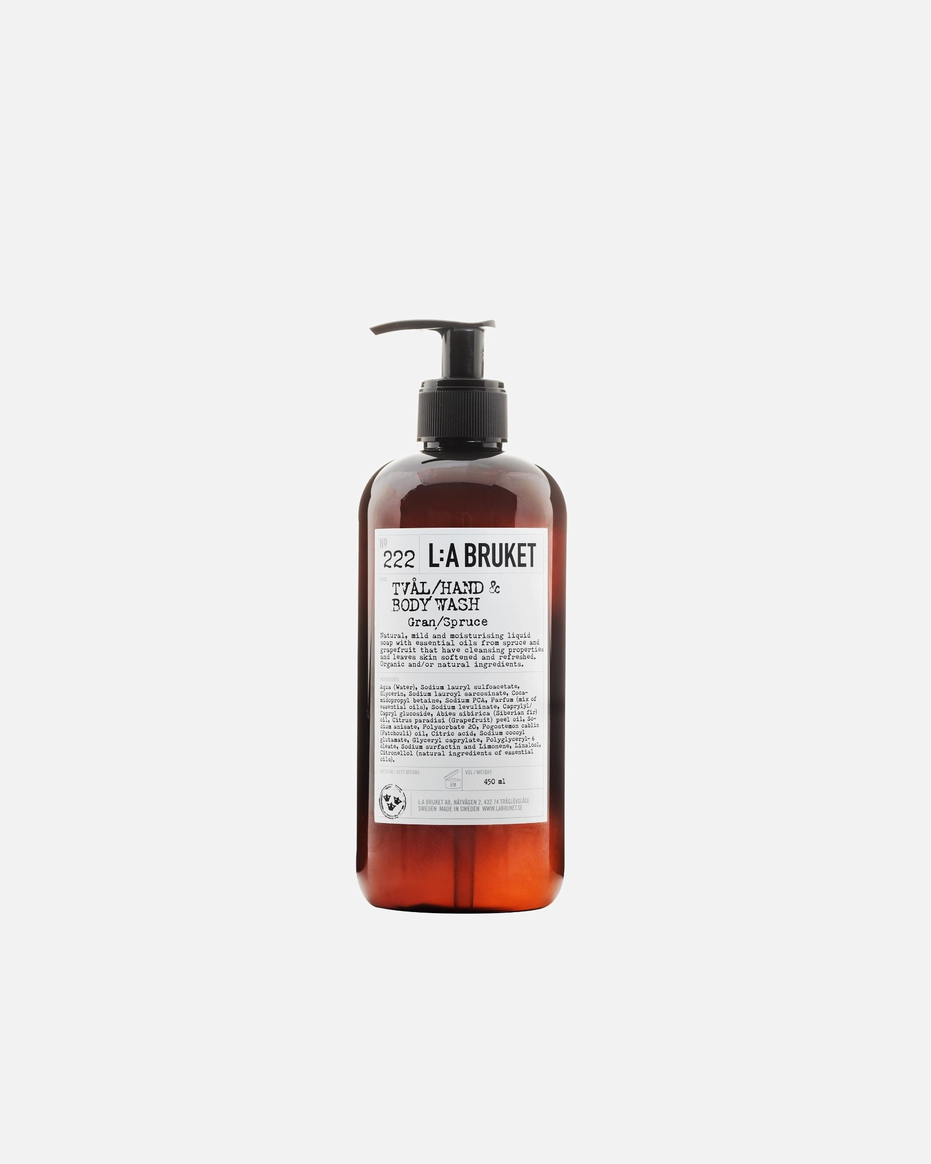 Sapun de maini pentru Unisex L:A BRUKET No. 222 Hand & Body Wash Spruce