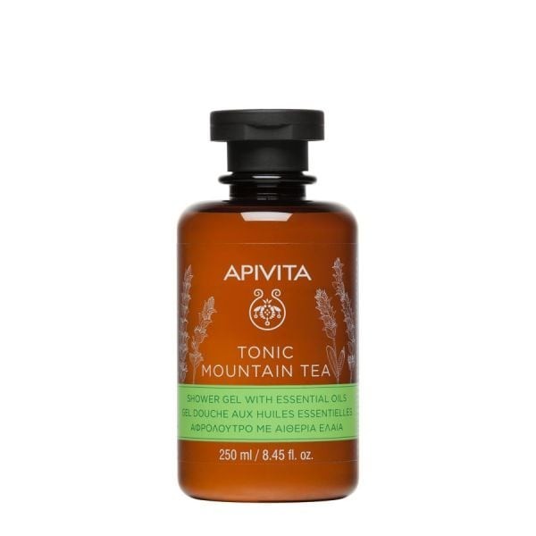 Gel de dus pentru Apivita Tonic Mountain Tea Shower Gel with Essential Oils 250 ml