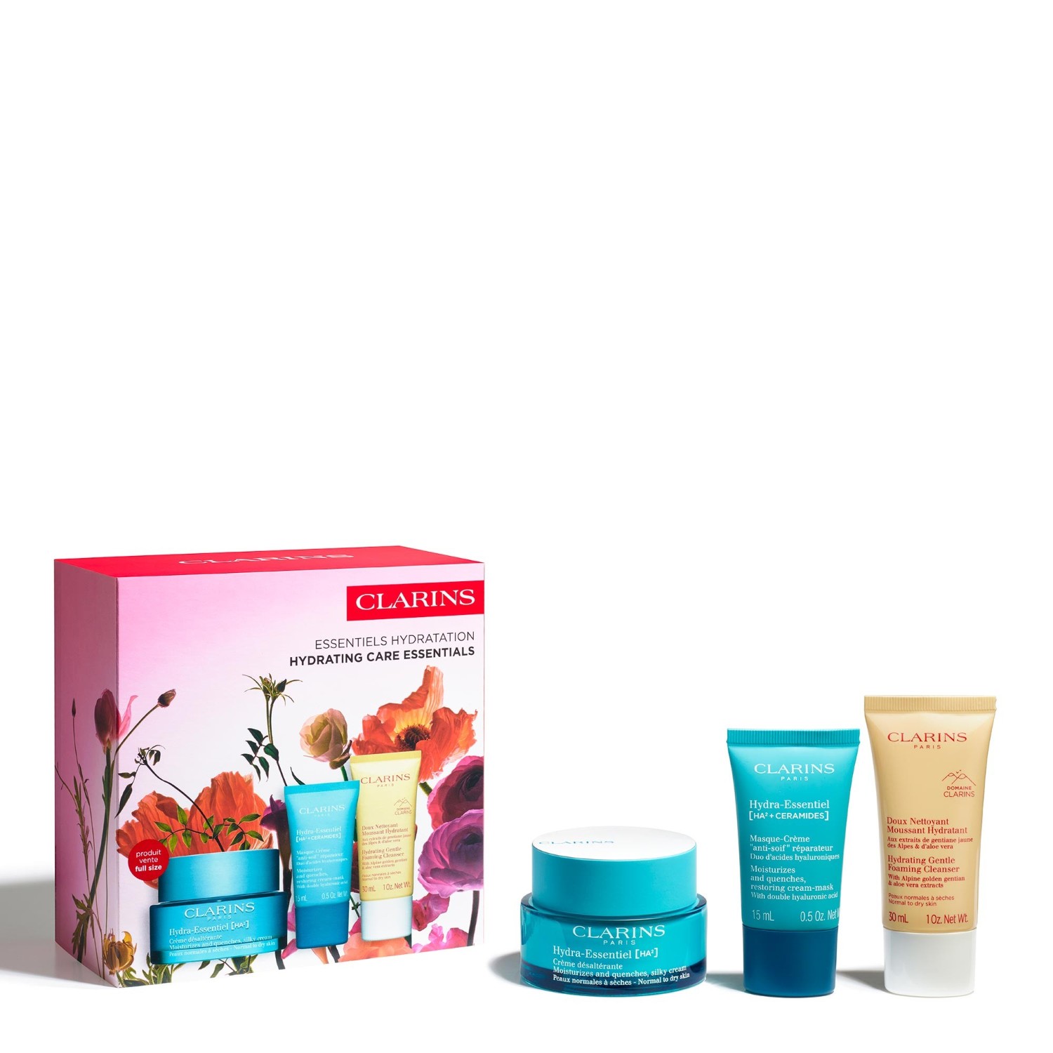 Set pentru ingrijirea faciala pentru Clarins Hydrating Care Essentials Gift Set 1 buc.